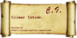 Czimer István névjegykártya